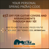 Your personal spring promo code on guitar arrangements and covers