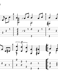 Sheet music, tabs for guitar. A Song About Bears.