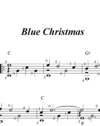 Ноты, табы для гитары. Blue Christmas.