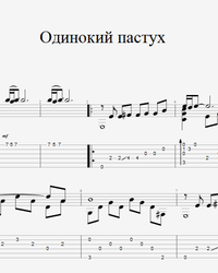 Sheet music, tabs for guitar. The Lonely Shepherd.