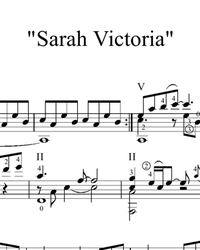 Sheet music, tabs for guitar. Sarah Victoria.