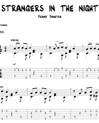 Strangers In The Night sheet music for guitar solo (PDF)