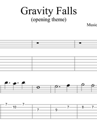 Ноты, табы для гитары. Gravity Falls (opening theme).