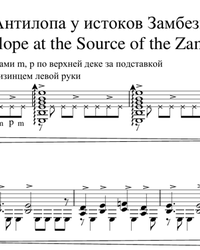 Sheet music, tabs for guitar. Antelope at the Source of the Zambezi.