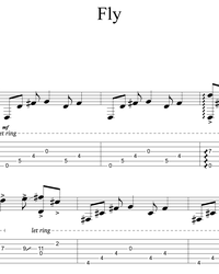 Sheet music, tabs for guitar. Fly.