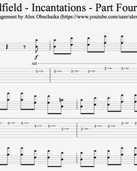 Sheet music, tabs for guitar. Incantations - Part Four.
