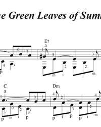 Ноты, табы для гитары. The Green Leaves of Summer.