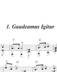 Ноты, табы для гитары. Gaudeamus Igitur.