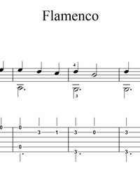 Sheet music, tabs for guitar. Flamenco (easy).