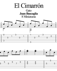 Ноты, табы для гитары. El Cimarron (Argentine folk).