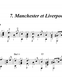 Sheet music, tabs for guitar. Manchester and Liverpool.