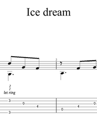 Sheet music, tabs for guitar. Ice Dream.