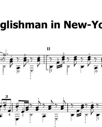 Sheet music, tabs for guitar. Englishman In New York.