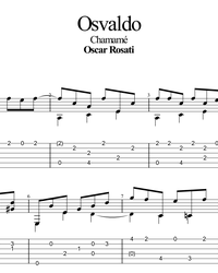 Sheet music, tabs for guitar. Osvaldo (Chamame).