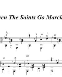Ноты, табы для гитары. When The Saints Go Marching In.