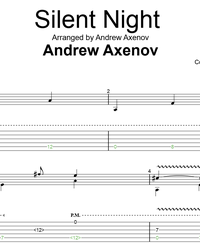 Sheet music, tabs for guitar. Silent Night.
