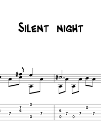 Sheet music, tabs for guitar. Silent Night.