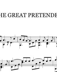 Sheet music, tabs for guitar. The Great Pretender.