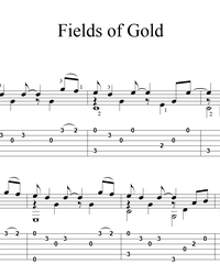 Ноты, табы для гитары. Fields of Gold.