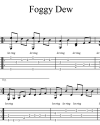 Sheet music, tabs for guitar. Foggy Dew.
