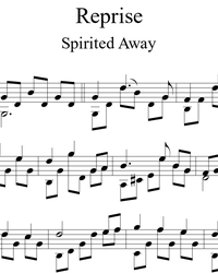 Sheet music, tabs for guitar. Spirited Away Theme.