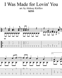 Sheet music, tabs for guitar. I Was Made for Lovin' You.
