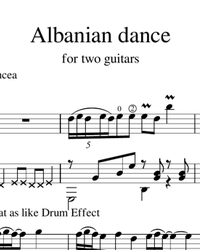 Sheet music, tabs for guitar. Albanian Dance.