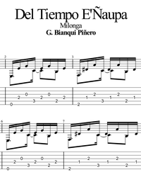 Ноты, табы для гитары. Del Tiempo E'Naupa (Milonga).
