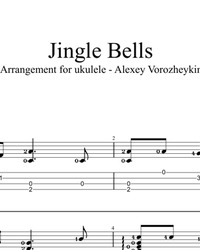 Sheet music, tabs for guitar. Jingle Bells.