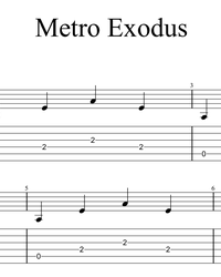 Ноты, табы для гитары. Мелодия из игры "Метро: Исход".
