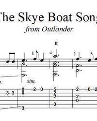Ноты, табы для гитары. Песня о лодке к острову Скай (﻿The Skye Boat Song).