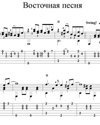 Sheet music, tabs for guitar. Eastern Song.