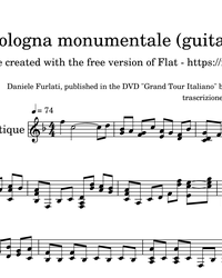 Sheet music, tabs for guitar. Bologna Monumentale.