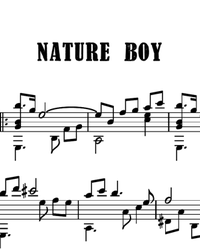 Sheet music, tabs for guitar. Nature Boy.