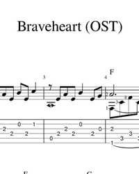 Sheet music, tabs for guitar. Braveheart (OST).