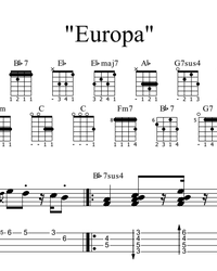 Ноты, табы для гитары. Europa.