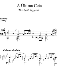 Sheet music, tabs for guitar. The Last Supper (A Última Ceia).