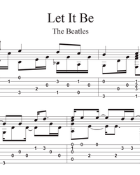 Sheet music, tabs for guitar. Let it Be.