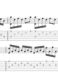 Sheet music, tabs for guitar. Lyrics.