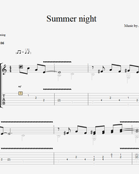 Sheet music, tabs for guitar. Summer Night.