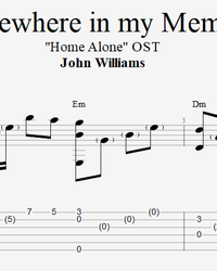 Sheet music, tabs for guitar. Somewhere In My Memory (Home Alone OST).