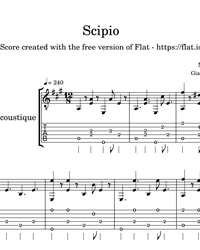 Sheet music, tabs for guitar. Scipio (italian Anthem).