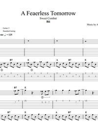 Sheet music, tabs for guitar. A Fearless Tomorow.