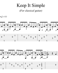 Sheet music, tabs for guitar. Keep It Simple.