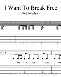 Sheet music, tabs for guitar. I Want To Break Free.