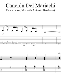 Mariachi's Song (Canción del Mariachi) for guitar. Guitar sheet music and  tabs.