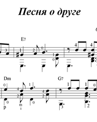 Sheet music, tabs for guitar. Song About a Friend.