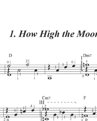 Ноты, табы для гитары. How High the Moon.