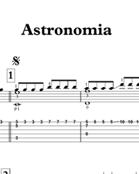 Ноты, табы для гитары. Astronomia.