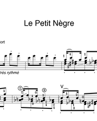 Sheet music, tabs for guitar. Le Petit Negre.